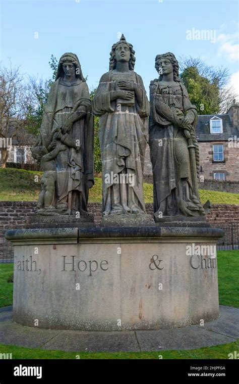 The Faith, Hope, and Charity Statues in Inverness .